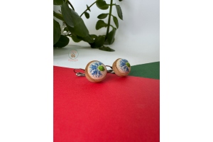 Сережки з вишивкою "Волошки" МС004